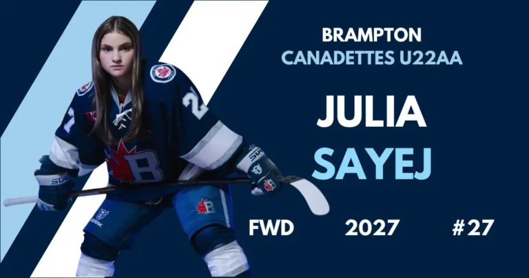 Julia Sayej hockey profile feature image for The Hockey Observer